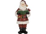 Clayre & Eef Decorazione Natalizia Babbo Natale 10X10X21 Cm Plastica Rossa