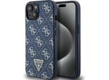 Guess Guhcp15Mpg4Gpb Iphone 15 Plus / 14 Plus 6.7 Niebieski/Blu Custodia Rigida 4G Triangolo Logo Metallo