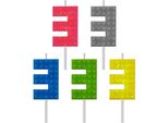 Blocchi Di Candele Di Compleanno, Numero 3, Altezza 5,5 Cm