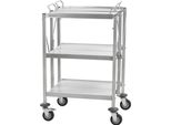 Carrello Di Servizio Pieghevole Mahlzeit In Acciaio Inox Con 3 Ripiani, Carrello Da Cucina Pieghevole, Tavolino Grill