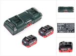 Set Base Metabo: 2X Batterie Lihd 5,5Ah + Caricatore Doppio Asc 145 Duo