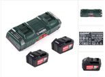 Set Base Metabo Con 2X Batteria Li-Power 5,2Ah + Caricatore Doppio Asc 145 Duo