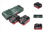 Set Di Batterie Metabo 18V: 2 Batterie Lihd Da 10,0Ah + Caricabatterie Doppio Asc 145 Duo - Sistema Cas