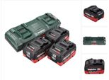 Set Di Batterie Metabo 18V: 3 Batterie Lihd Da 10,0Ah + Caricabatterie Doppio Asc 145 Duo - Sistema Cas