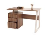 Schreibtisch MCW-O32, BüRotisch Computertisch Arbeitstisch, Schublade, Melamin Holz, 77X118X58Cm ~ Braun