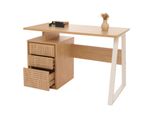 Schreibtisch MCW-O32, BüRotisch Computertisch Arbeitstisch, Schublade, Melamin Holz, 77X118X58Cm ~ Ulme Natur