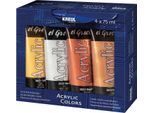 Kreul 28270 Kreul Acrylfarbe El Greco Acrylic Metallic, 75 Ml, 4Er-Set