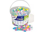 Playbox Perline Stirate Xl Pastello In Un Secchio 950 Pezzi