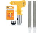 Rosfix Ugello Per Vernice Ultra Spray Modello 517 + 2 Filtri Bianchi A Dito Da 60 Mesh Per Spruzzatore Di Vernice 1 Pz.