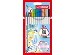Stabilo Pen 68 Brush Marcatore Vivido Multicolore 12 Pz