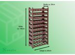 Novaliv Portabottiglie Per 60 Bottiglie | Portabottiglie Marrone | Ripiano In Plastica Robusta, Impilabile (Marrone, 10)