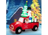 Costway Auto Gonfiabile Di Babbo Natale, Decorazione Natalizia A Led Con Pupazzo Di Neve, Albero Di Natale, Regalo E Pinguino, Autogonfiabile