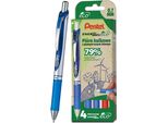 Pentel Energel Eco BL77 Biros /Kpl 4 Pezzi/ 3Xblu 1X Rosso BL77E-ST4BCCC