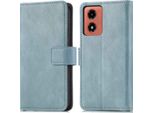 Imoshion Cover Per Motorola Moto G24/Motorola Moto G04 - Custodia Flip Flap A Libro - Azzurro