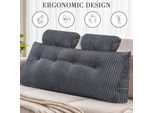 Topchances Cuscino Per La Lettura Cuscino Per Schienale Cuscino Per Testiera Del Divano Letto, Cuscino Per Testiera A Cuneo Cuscino Imbottito Per Letto Cuscino A Cuneo, Grigio, 150X50X20Cm