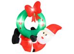 Costway 120CM Decorazione Natalizia Gonfiabile, Babbo Natale A Led Con Ghirlanda, Babbo Natale Gonfiabile, Decorazione Natalizia Da Parete Esterna