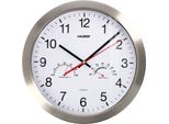 Orologio Da Parete Ø 30 Cm. Con Igrometro E Termometro. Frontale In Acciaio