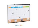 Vevor 36" X 24"" Calendario Mensile Lavagna Bianca E Lavagna In Sughero Con Cornice In Alluminio - Bacheca Magnetica 2 In 1, Con Carta A Secco Per Il Montaggio A Parete - Ideale Per La Scuola, La Casa, L'ufficio"