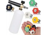 Rosfix Set Di 5 Ugelli Ad Attacco Rapido Per Idropulitrici (0°, 15°, 25°, 40°, 60°) + 1000 Ml Di Schiumogeno Per Idropulitrici