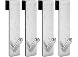 Inf Set Di 4 Ganci Per Doccia Senza Foratura, Acciaio Inox Per Box Doccia D'argento