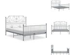 Vidaxl Struttura Letto In Metallo Grigio 140X200 Cm - Letti E Strutture Letto
