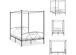 Vidaxl Struttura Letto A Baldacchino In Metallo Grigio 160 X 200 Cm - Letti E Strutture Letto