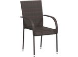 Vidaxl Sedie Da Giardino Impilabili 4 Pz. Poli Rattan Marrone