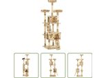 The Living Store Tiragraffi Per Gatti Con Pali In Sisal 170 Cm Beige A Forma Di Zampa