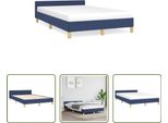 The Living Store Struttura Letto Con Testiera Blu 120X190 Cm In Tessuto