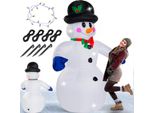 Monzana® Pupazzo Di Neve Gonfiabile Xxl 240Cm Luci Led Decorazione Natalizia Giardino Addobbi Natale Esterni Interni