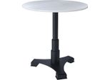 Casa Padrino Tavolo Da Pranzo Bianco/Nero Ø 70 X H. 75 Cm - Tavolo Da Cucina Con Piano Rotondo In Marmo - Mobili Da Sala Da Pranzo
