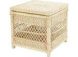 Casa Padrino Tavolino In Rattan Con Coperchio Colori Naturali 50 X 50 X H. 49,5 Cm - Mobili Per Il Soggiorno