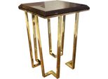 Casa Padrino Tavolino Art Deco Marrone Scuro/Oro 50 X 50 X H. 68 Cm - Mobili Da Salotto Art Deco