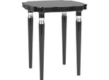 Casa Padrino Tavolino Art Deco Nero / Argento 52 X 52 X H. 65 Cm - Tavolo In Legno Massello Nobile - Mobili Da Salotto Art Deco