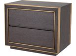 Casa Padrino Comodino Colore Marrone/Ottone 76 X 48,5 X H. 61,5 Cm - Tavolino Con 2 Cassetti - Mobili Per La Camera Da Letto