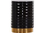 Casa Padrino Tavolino Nero/Oro Ø 40 X H. 53 Cm - Tavolino Rotondo In Metallo Smaltato E Zincato - Mobili Da Soggiorno