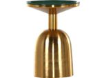 Casa Padrino Tavolino Verde/Oro Ø 38 X H. 52 Cm - Tavolino Rotondo In Metallo Smaltato E Galvanizzato - Mobili Da Soggiorno