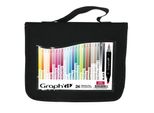 Pennarelli Ad Alcool Bifacciali Fine E A Scalpello Graph'it, 24 Pezzi Colori Base In Astuccio