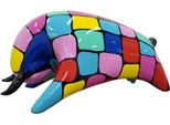 Casa Padrino Figura Decorativa Di Design Toro Colorato 50 X H. 25 Cm - Scultura Decorativa Resistente Alle Intemperie - Decorazione Soggiorno - Decorazione Giardino - Figura Decorativa Di Design Animale
