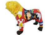 Casa Padrino Figura Decorativa Di Design Cane Bulldog Multicolore 90 X H. 74 Cm - Scultura Decorativa Resistente Alle Intemperie - Decorazione Soggiorno - Decorazione Giardino - Decorazione Di Design Figura Animale
