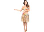 Gonna Hawaii In Rafia Con Fiori Colorati 46Cm - Taglia Unica