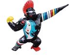 Casa Padrino Scultura Decorativa Di Design Gorilla Star Monkey Nero / Colorato 89 X H. 75 Cm - Figura Decorativa Resistente Alle Intemperie - Soggiorno Terrazza Giardino Accessori Decorativi