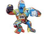 Casa Padrino Scultura Decorativa Di Design Gorilla Scimmia Colorata 80 X 40 X H. 70 Cm - Figura Decorativa Resistente Alle Intemperie - Decorazione Soggiorno Giardino Terrazza