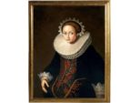 Casa Padrino Luxury Baroque Oil Painting Lady Multicoloured / Gold 55 X H. 65 Cm - Dipinto A Mano In Stile Barocco - Decorazione Murale Barocca