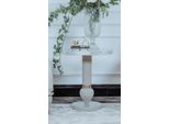 Casa Padrino Tavolino Art Deco Grigio / Bianco / Oro Ø 50 X H. 58 Cm - Tavolo Sontuoso Con Piano In Finto Marmo - Mobili Soggiorno Art Deco - Collezione Lusso