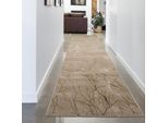 Tappeto Moderno Di Design Con Nodi Lucidi Astratto Beige Dimensioni - 80 X 300 Cm