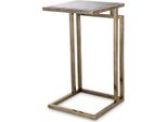 Casa Padrino Tavolino Ottone Vintage/Grigio 33 X 33 X H. 60 Cm - Tavolino In Acciaio Inox Con Piano In Vetro - Arredo Soggiorno - Mobili - Arredamento - Interni