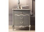 Casa Padrino Comodino Barocco Con 3 Cassetti Grigio/Bianco - Comodino Barocco Fatto A Mano - Mobili Barocchi Per La Camera Da Letto - Mobili In Stile Barocco - Qualità - Italy