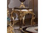 Casa Padrino - Tavolino Barocco Bianco / Marrone / Oro - Magnifico Tavolo In Legno Massiccio In Stile Barocco - Mobili Da Salotto Barocchi - Nobile & Magnifico