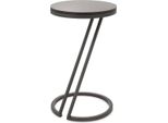 Casa Padrino Tavolino Canna Di Fucile/Grigio Ø 36 X H. 60 Cm - Tavolo In Acciaio Inox Con Piano In Vetro - Mobili Soggiorno - Mobili - Arredamento - Interni